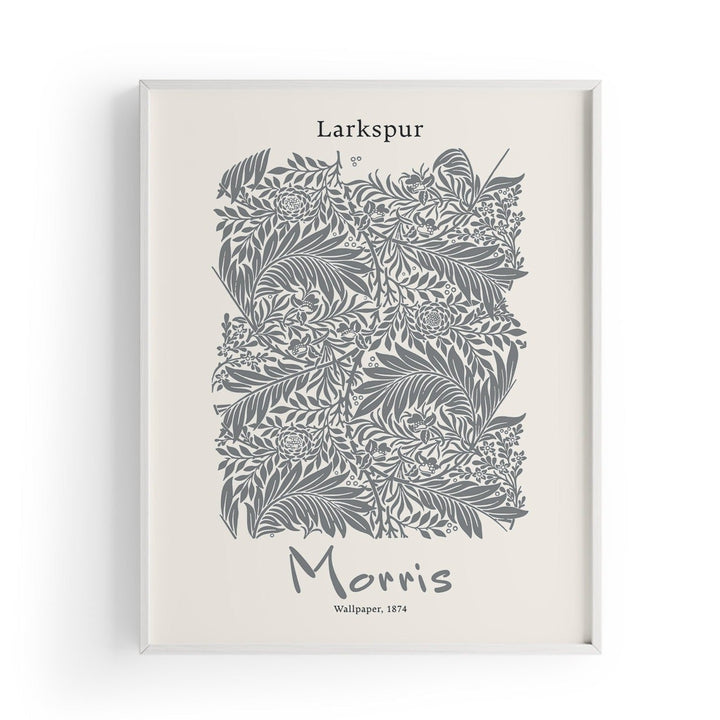 Larkspur | William Morris Baskı-Baskı-ODA.products-30x40 cm-Beyaz Çerçeve-NowShopFun