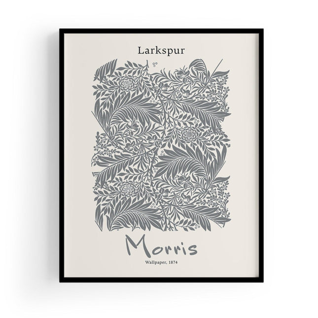 Larkspur | William Morris Baskı-Baskı-ODA.products-30x40 cm-Siyah Çerçeve-NowShopFun