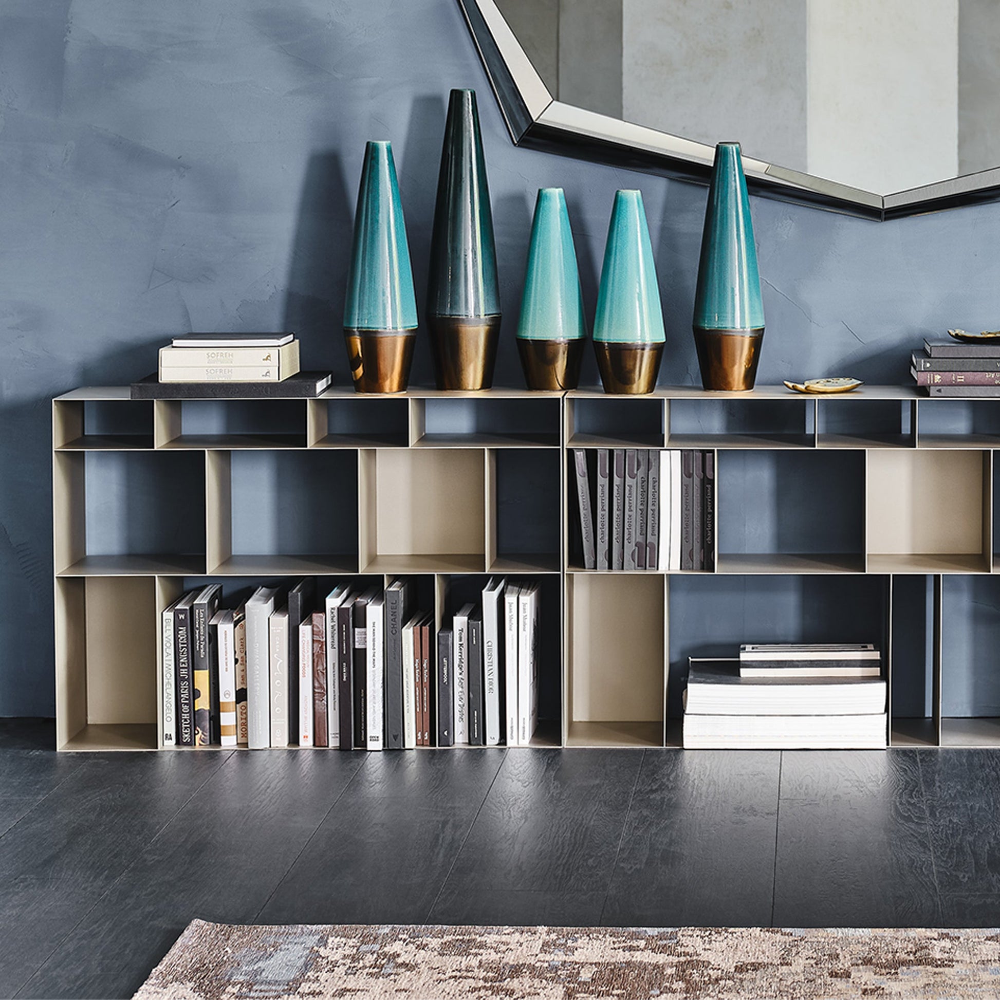 Lattitude Gri Çelik Kitaplık-Kitaplık-Cattelan Italia-NowShopFun