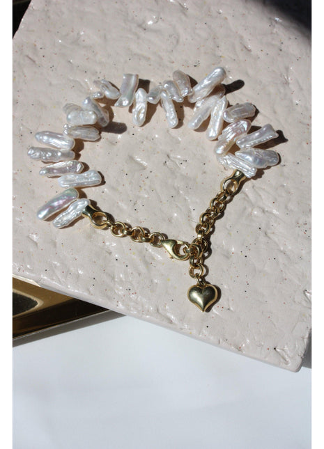 Lav İncili Zincir Bileklik-Bileklik-Linya Jewellery-NowShopFun
