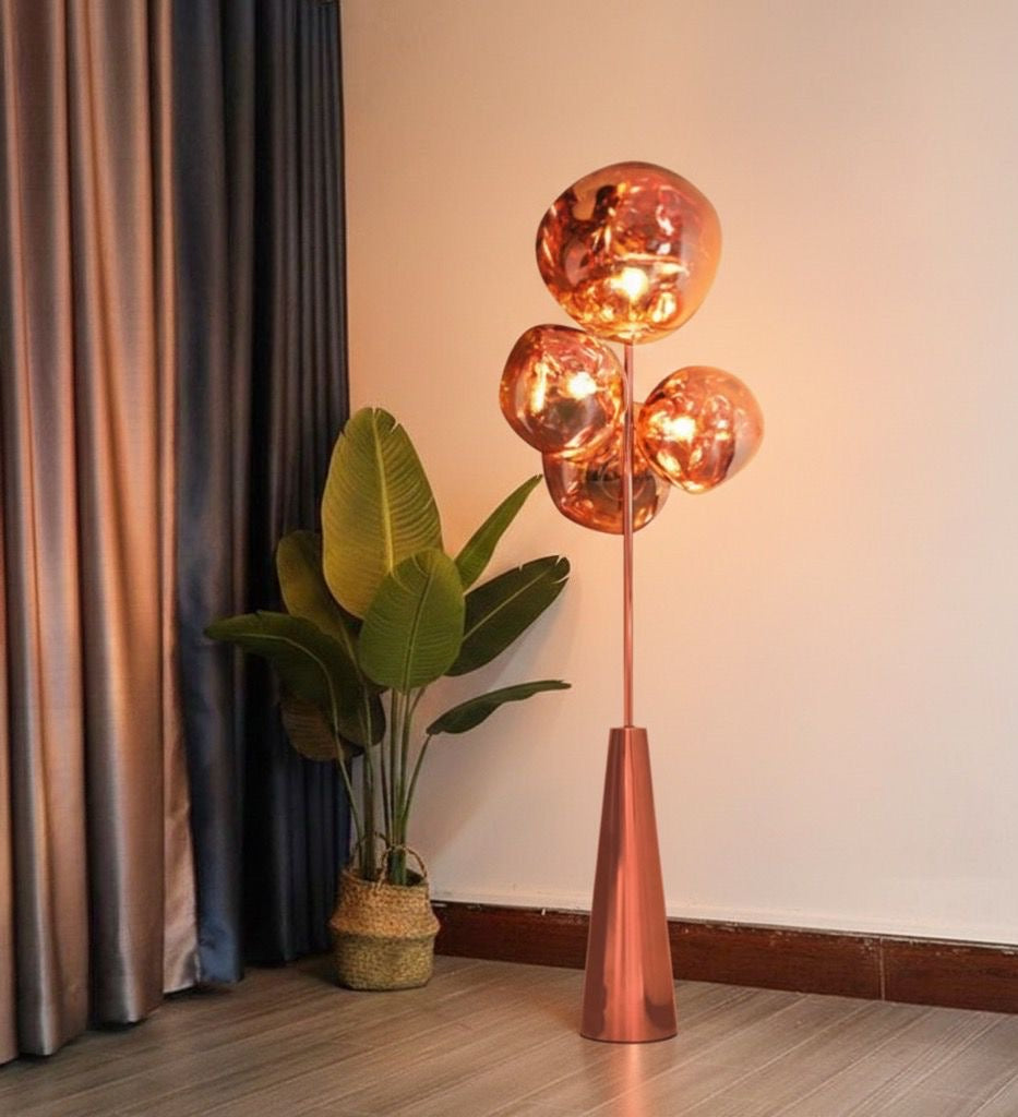 Lava Bakır Renk Yamuk Akrilik Cam Lambader-Lambader-Tarz Aydınlatma-NowShopFun