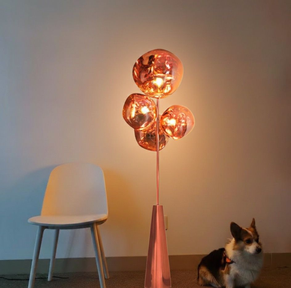 Lava Bakır Renk Yamuk Akrilik Cam Lambader-Lambader-Tarz Aydınlatma-NowShopFun