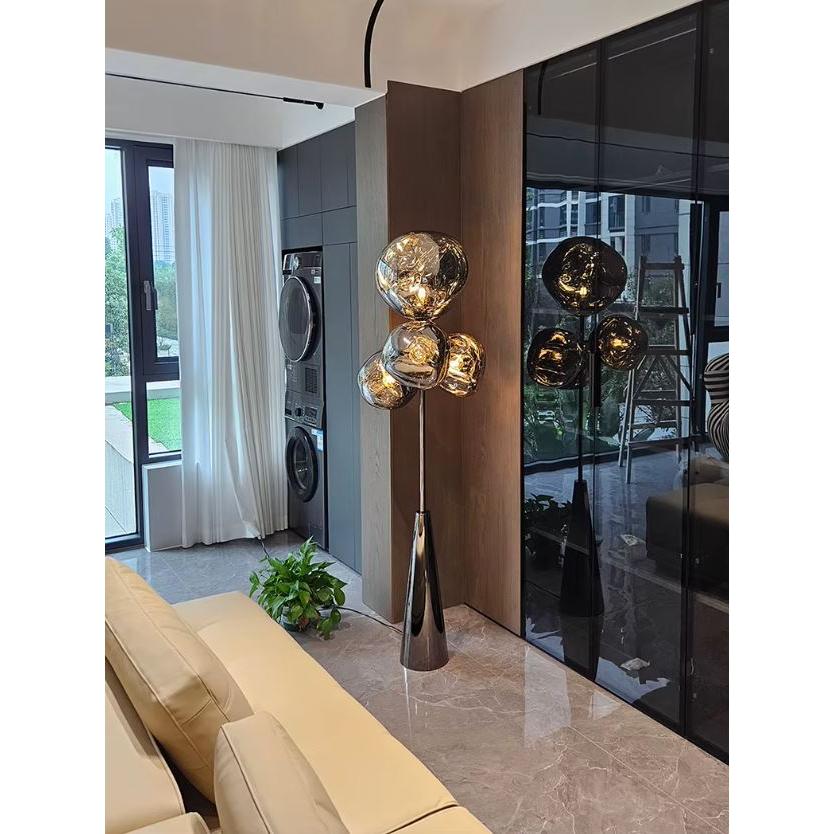 Lava Füme Renk Yamuk Akrilik Cam Lambader-Lambader-Tarz Aydınlatma-NowShopFun