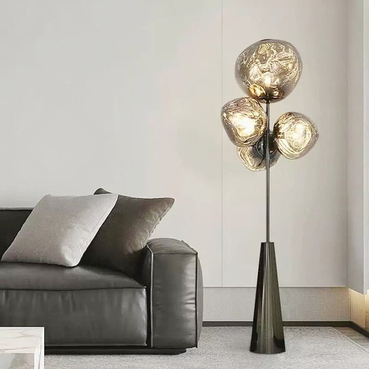 Lava Füme Renk Yamuk Akrilik Cam Lambader-Lambader-Tarz Aydınlatma-NowShopFun