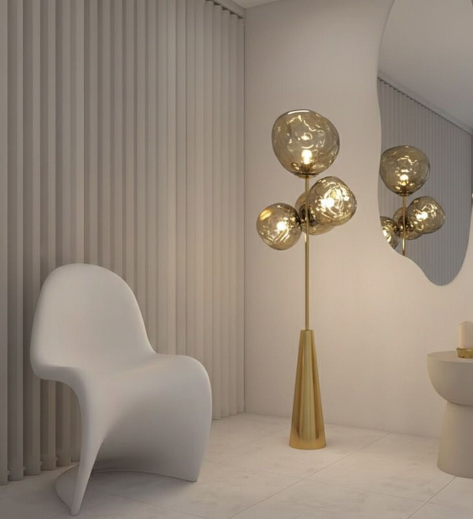 Lava Gold Renk Yamuk Akrilik Cam Lambader-Lambader-Tarz Aydınlatma-NowShopFun