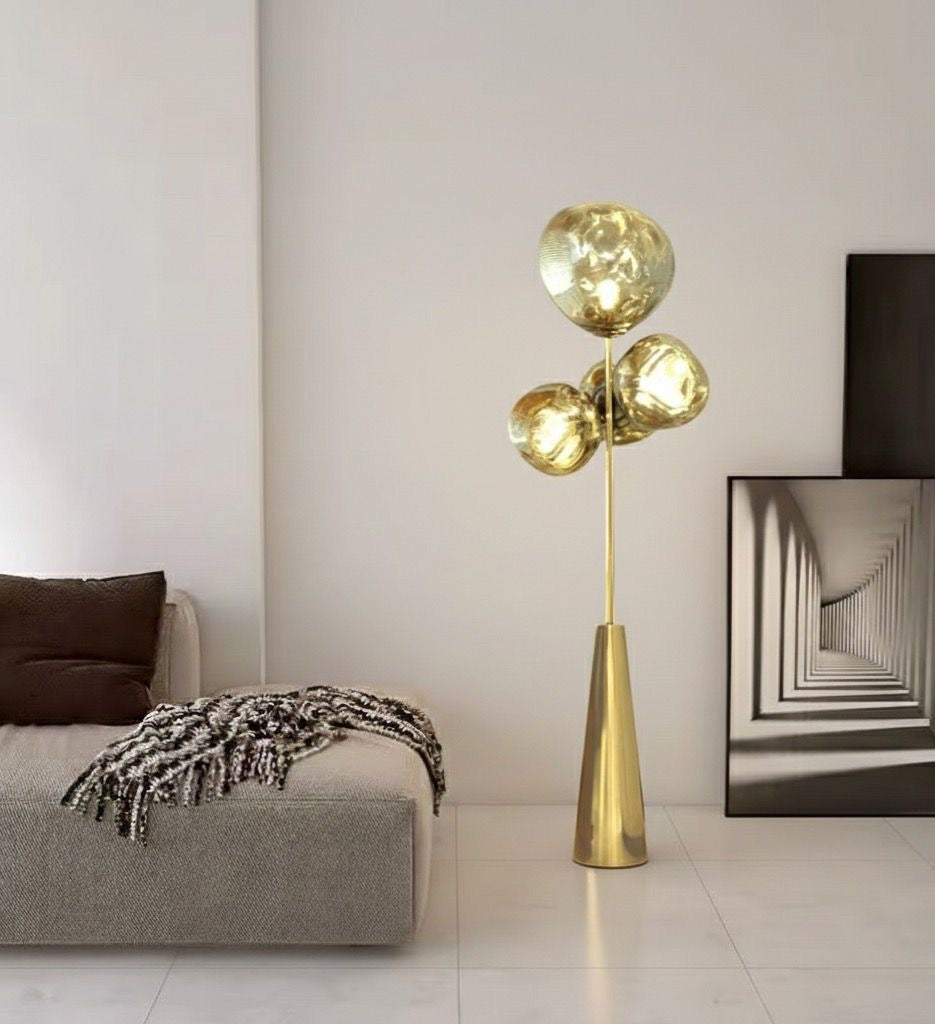 Lava Gold Renk Yamuk Akrilik Cam Lambader-Lambader-Tarz Aydınlatma-NowShopFun