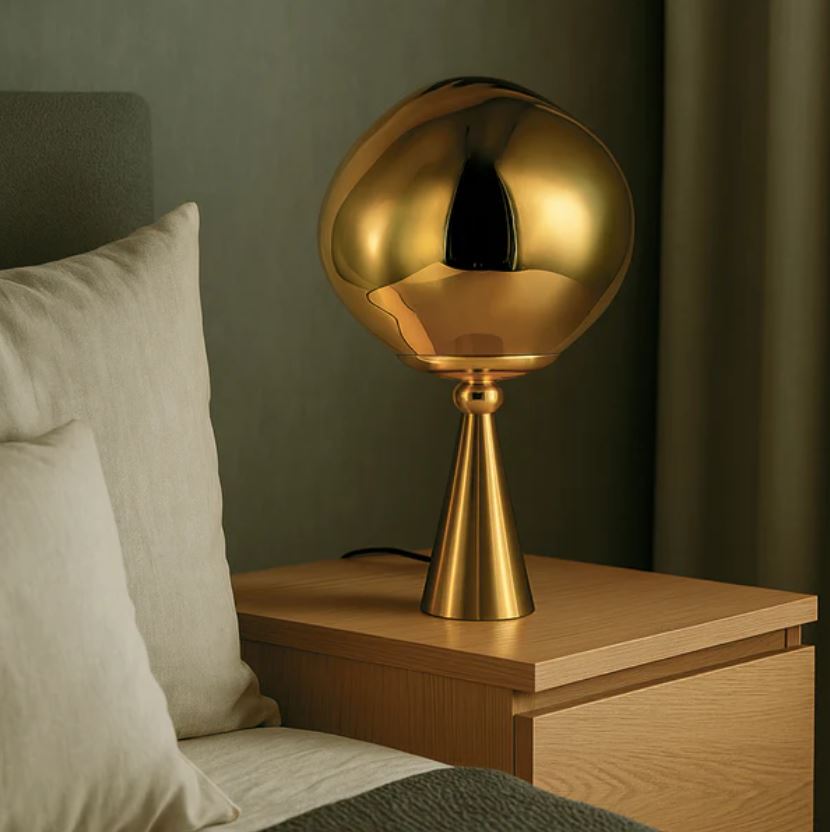 Lava Gold Renk Yamuk Akrilik Cam Masa Lambası-Masa Lambası-Tarz Aydınlatma-NowShopFun