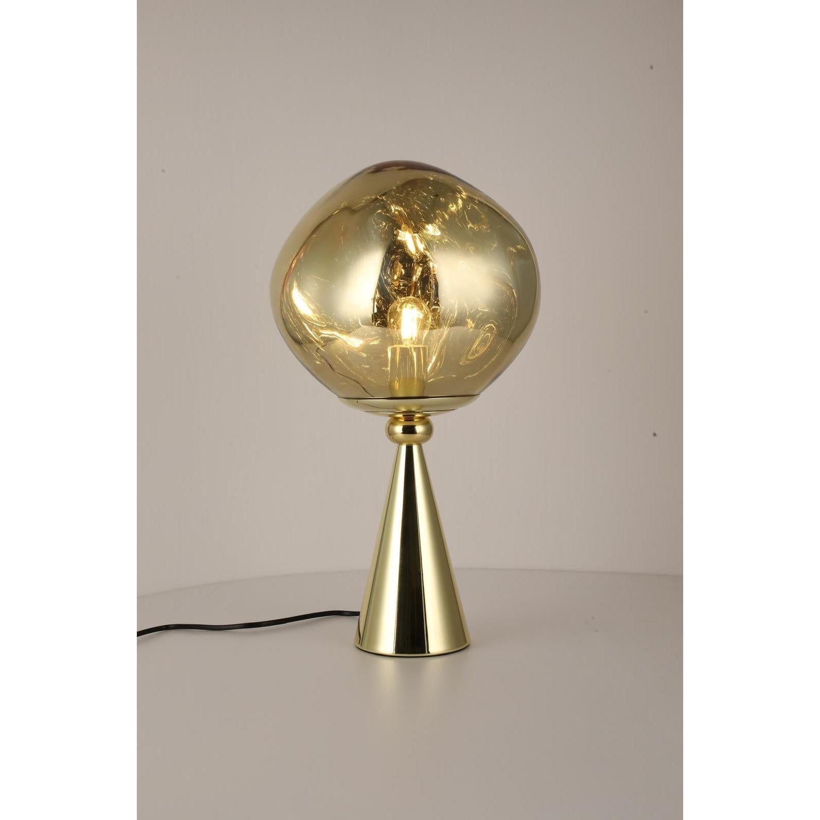 Lava Gold Renk Yamuk Akrilik Cam Masa Lambası-Masa Lambası-Tarz Aydınlatma-NowShopFun