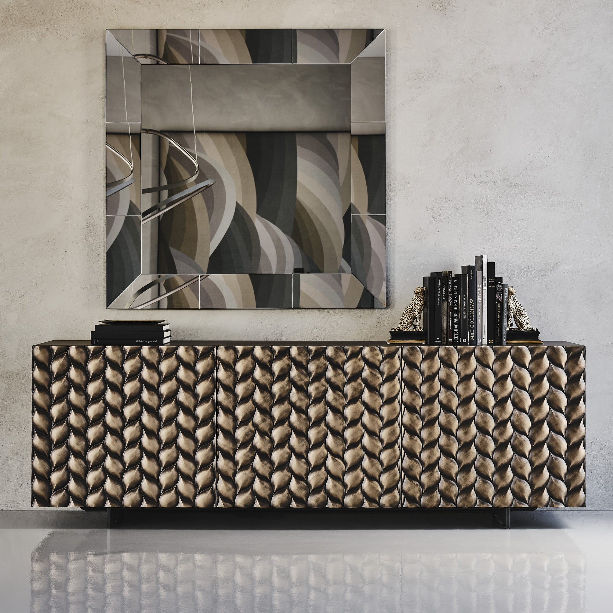 Lavander Fırça Darbeli Bronz Ahşap Büfe-Büfe-Cattelan Italia-NowShopFun
