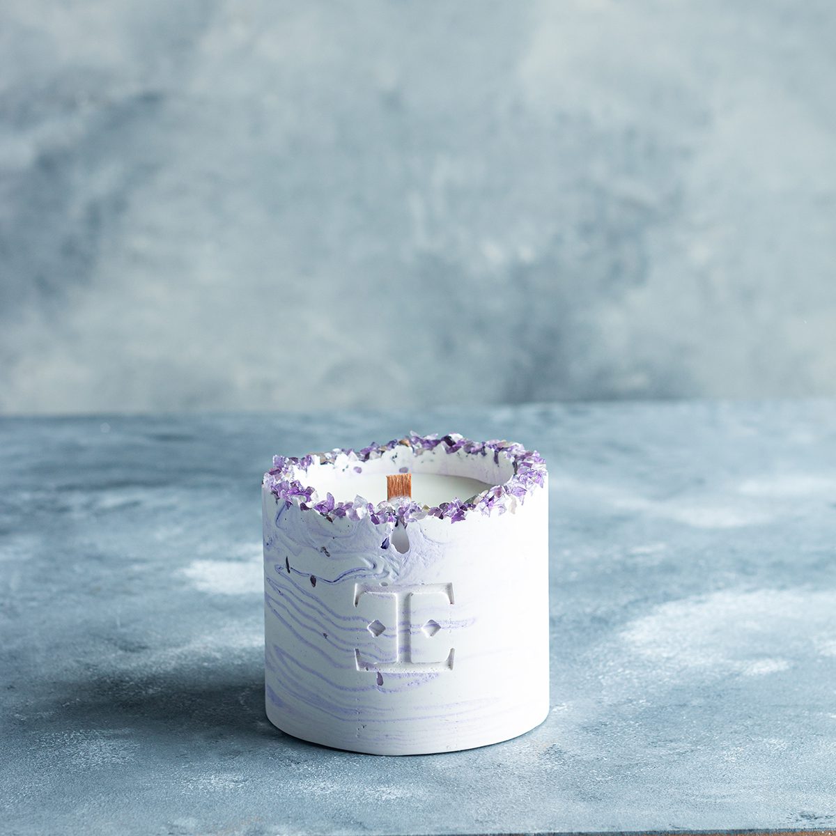 Lavender Taşlı - Küçük Mum (150 G)