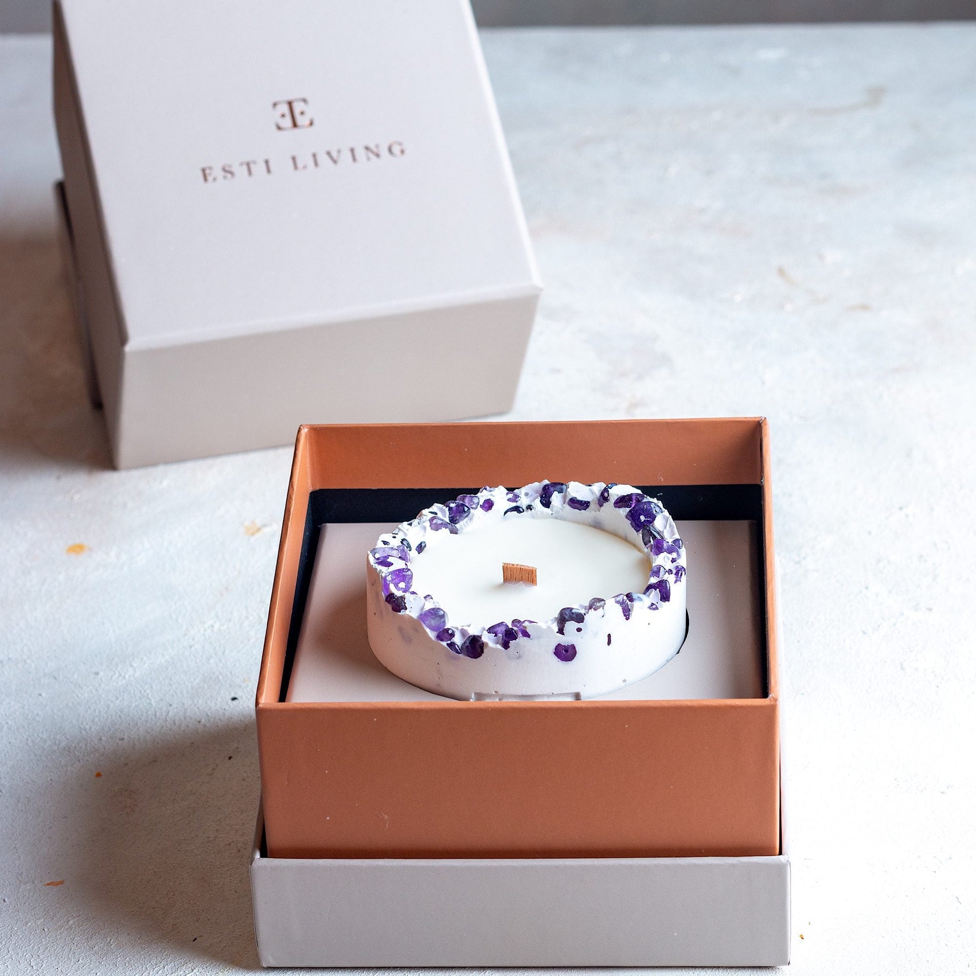 Lavender Taşlı - Küçük Mum (150 G)