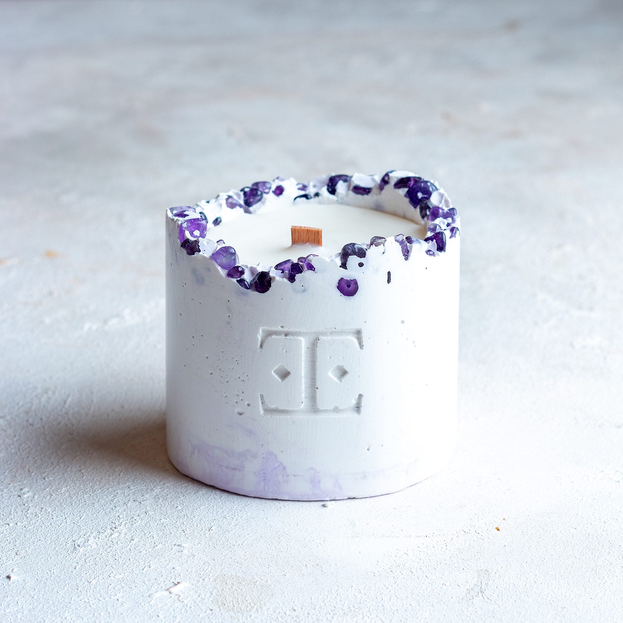 Lavender Taşlı - Mum Seti