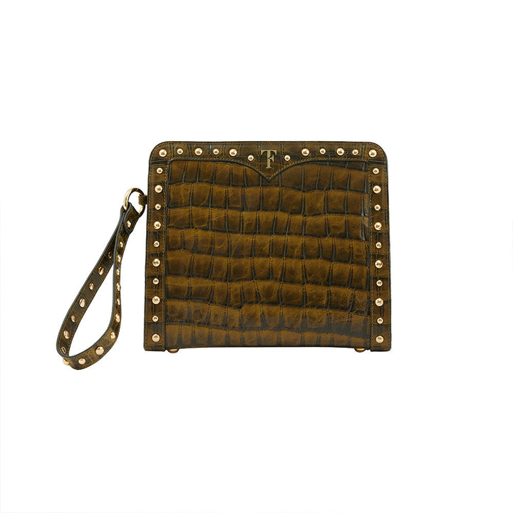 Layla Mystique Clutch-Tara Folks-Olive Croc-NowShopFun