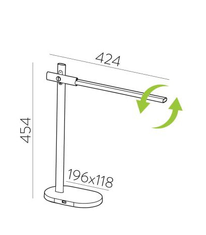 Laysan Masa Lambasi 1l Black Ø19*11x45 Cm Led 10w