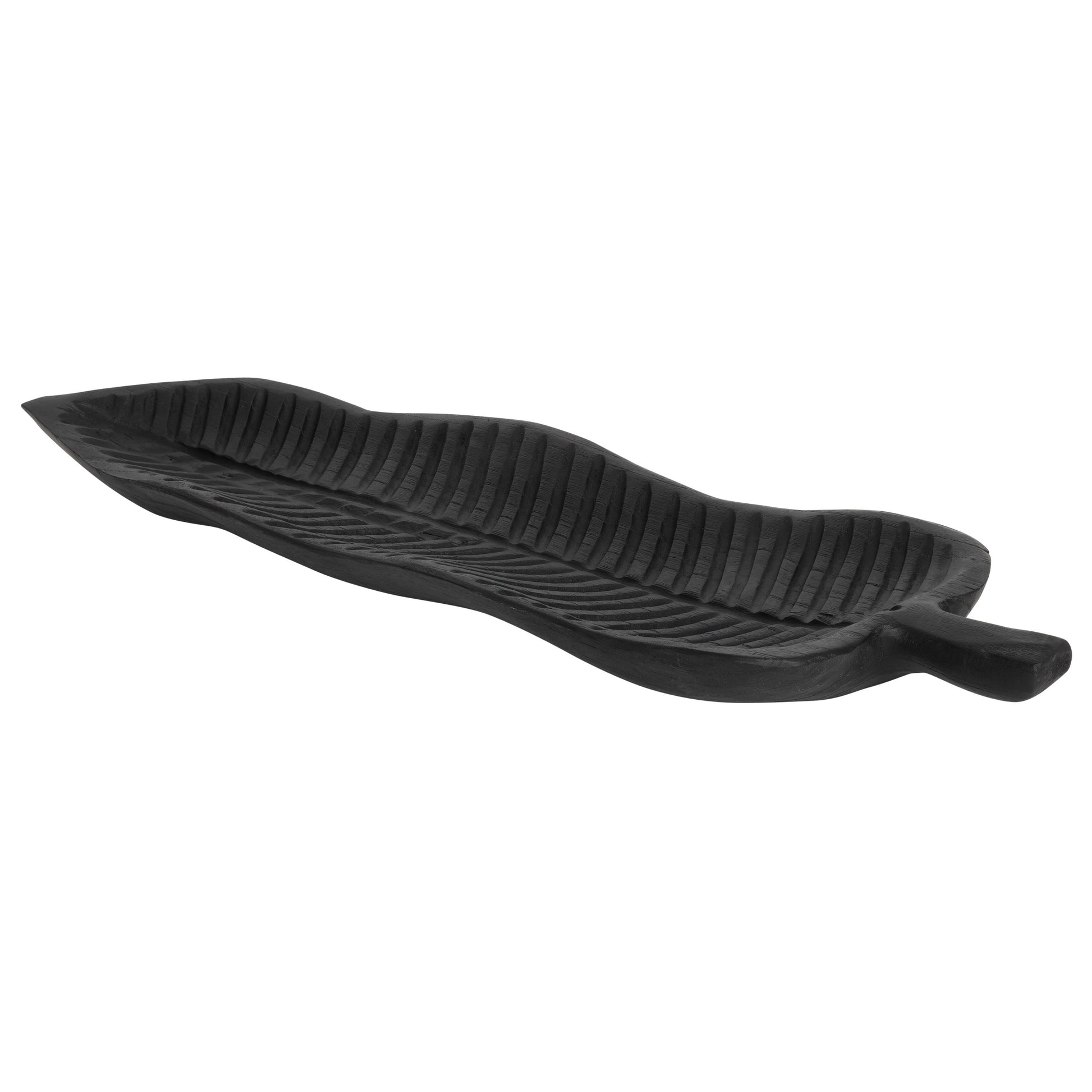 Leaf Teak Siyah Dekoratif Gondol
