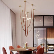 Leather Light II Sarkıt Yüksek Tavan Galeri Boşluğu Deri Led Avize 165cm