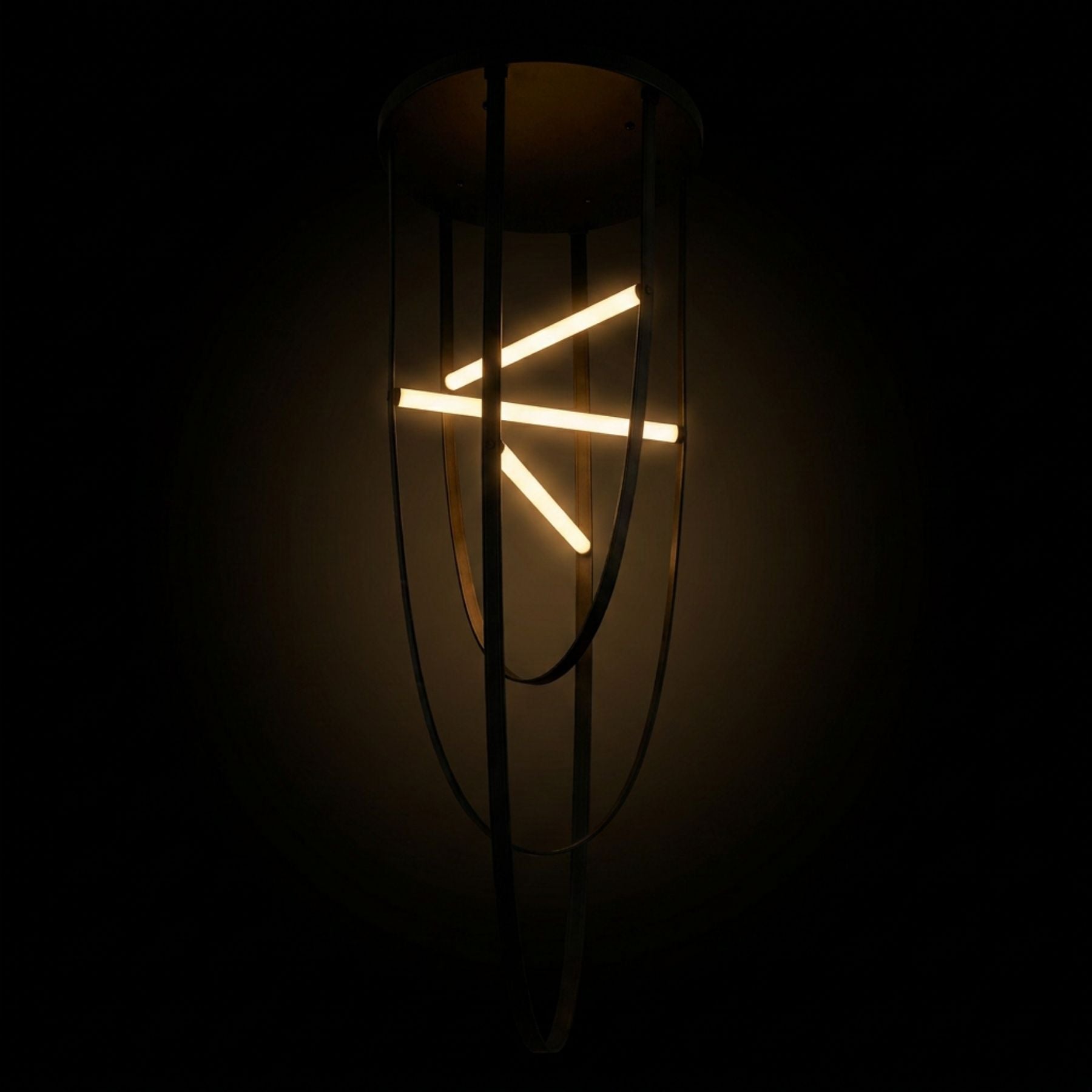 Leather Light Siyah Deri Sarkıt Avize 180 Cm