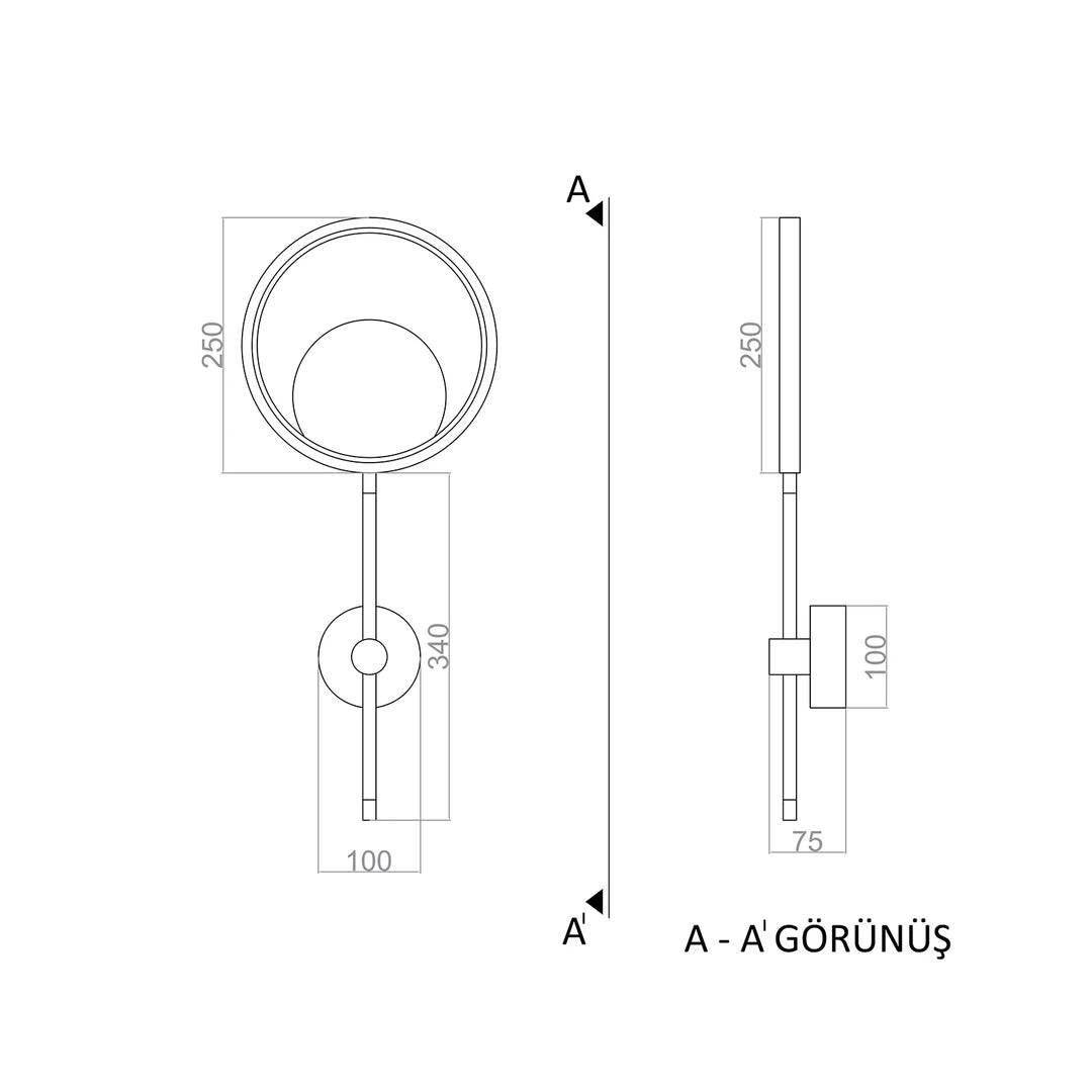Led Aplik Keops 60 Cm