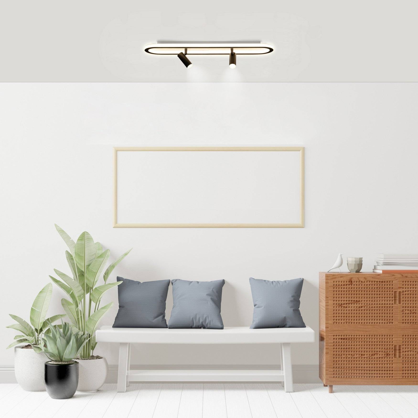 Led Avize Plafonyer Oval Spotlu 60 x 16 Cm