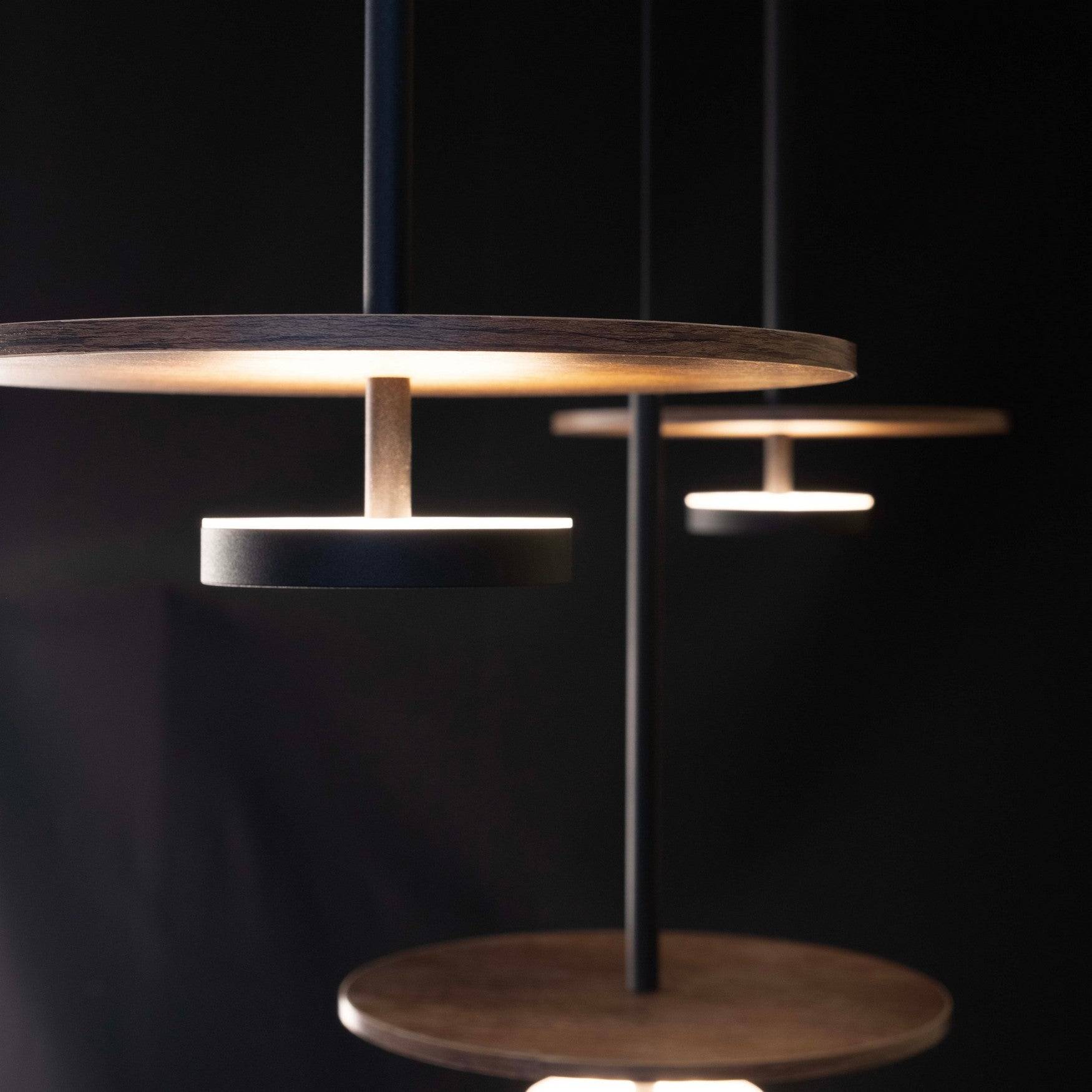 Led Avize Sarkıt Ahşaplı Avize 100 Cm