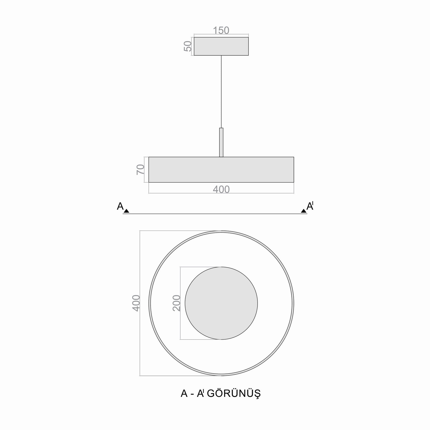 Led Avize Sarkıt Troppo 40 Cm