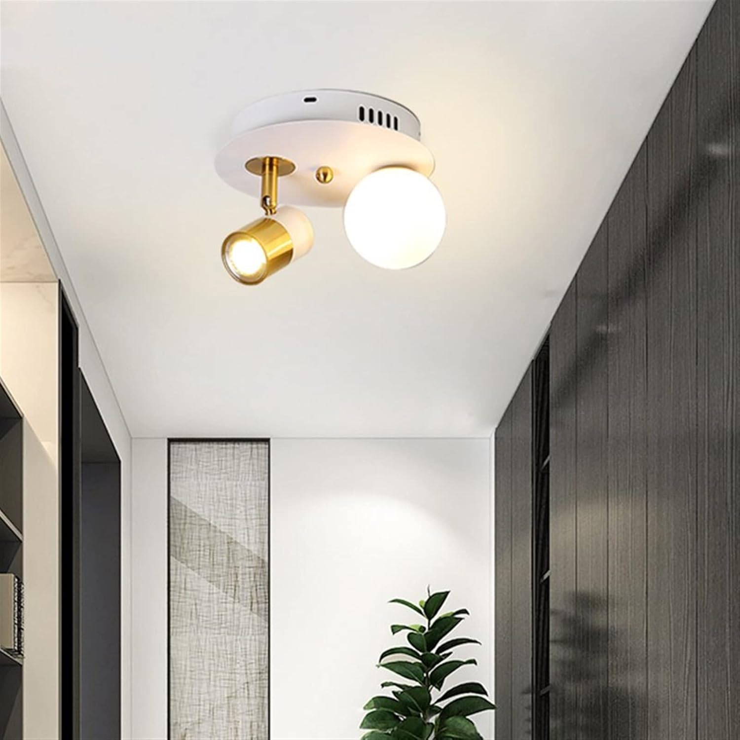 Led Spotlu Camlı Plafonyer Avize