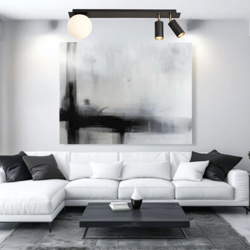 Led Spotlu Camlı Plafonyer Avize