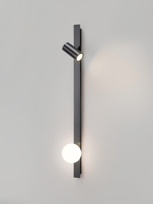 Led Spotlu Uzun Cam Aplik-Aplik-Tarz Aydınlatma-Siyah-NowShopFun
