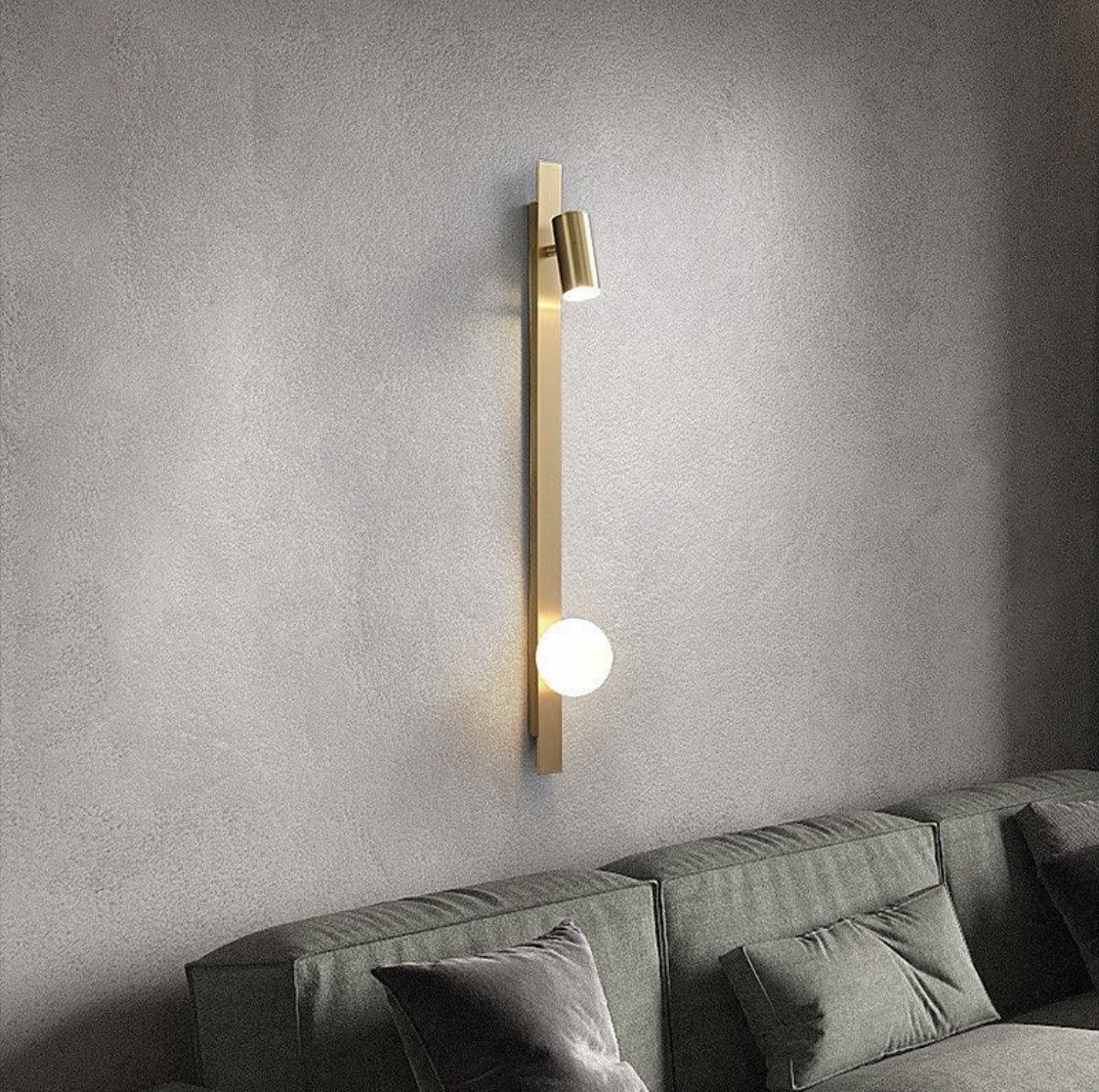 Led Spotlu Uzun Cam Aplik-Aplik-Tarz Aydınlatma-Siyah-NowShopFun