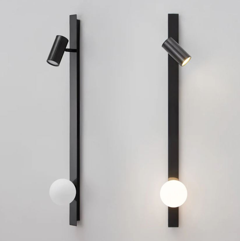 Led Spotlu Uzun Cam Aplik-Aplik-Tarz Aydınlatma-Siyah-NowShopFun