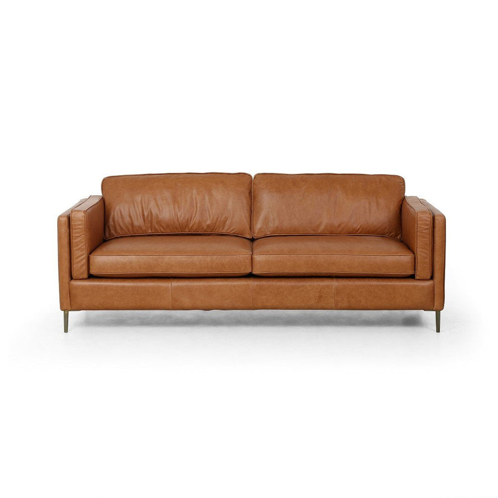 Leo Gerçek Deri Üçlü Koltuk