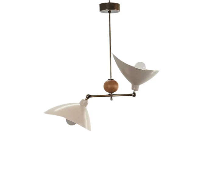 Leo İSkandinav Tarzı 2 Kollu Ahşap Detaylı Avize