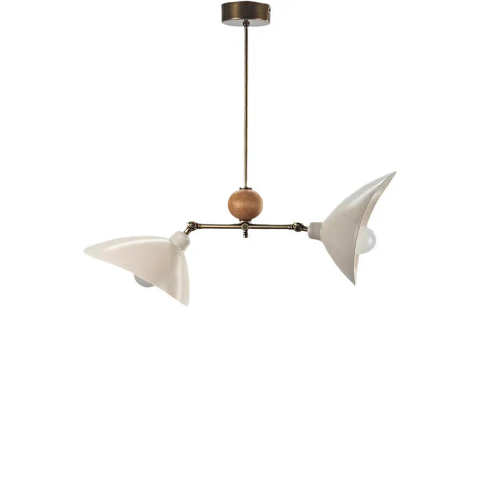 Leo İSkandinav Tarzı 2 Kollu Ahşap Detaylı Avize