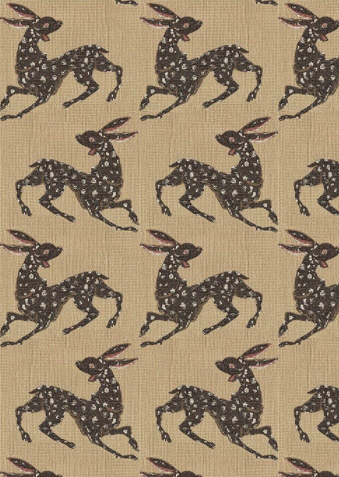 Lepus Tavşan Desenli Tabure Kum Rengi No.02