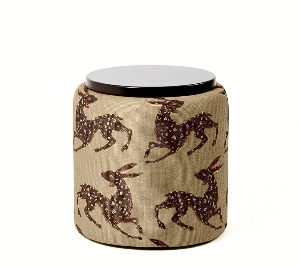 Lepus Tavşan Desenli Tabure Kum Rengi No.02