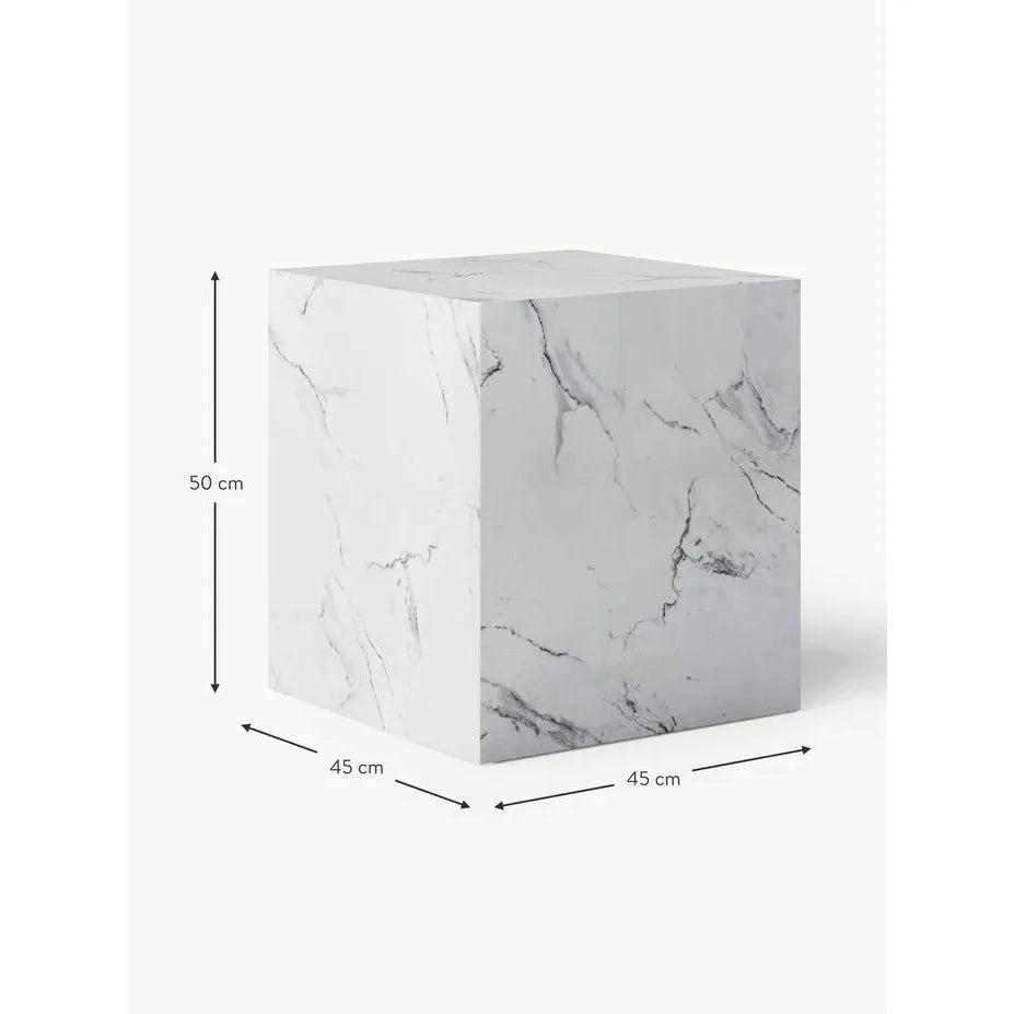 Lesley Mermer Görünümlü Yan Sehpa, Çok Amaçlı - InNature Home - Açık Gri-Oturma Odası > Sehpa > Yan Sehpa-INNATURE-NowShopFun