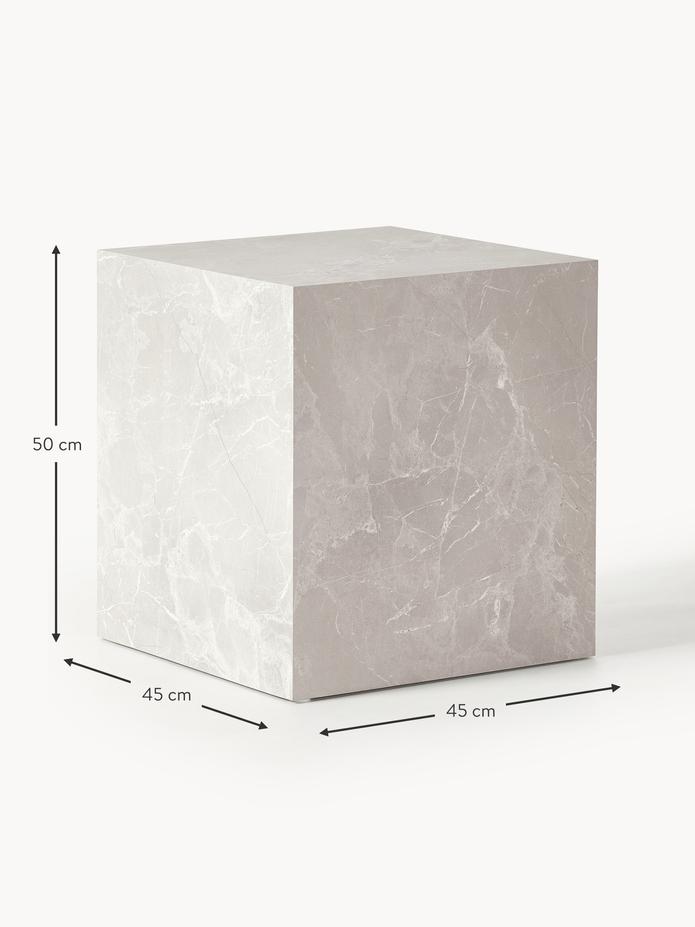 Lesley Mermer Görünümlü Yan Sehpa, Çok Amaçlı - InNature Home - Bej-Oturma Odası > Sehpa > Yan Sehpa-INNATURE-NowShopFun