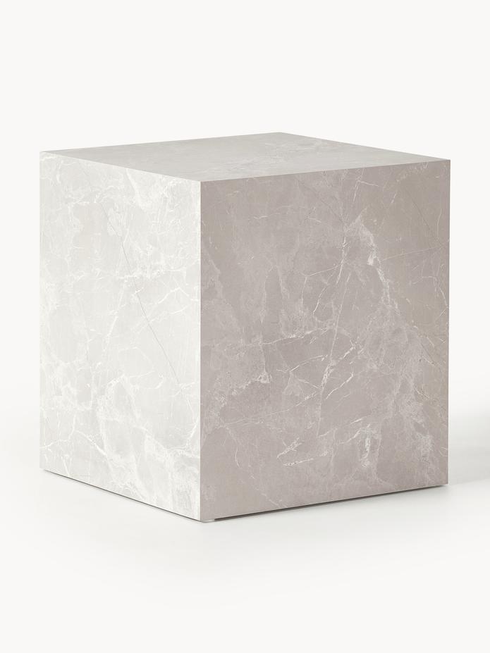 Lesley Mermer Görünümlü Yan Sehpa, Çok Amaçlı - InNature Home - Bej-Oturma Odası > Sehpa > Yan Sehpa-INNATURE-NowShopFun