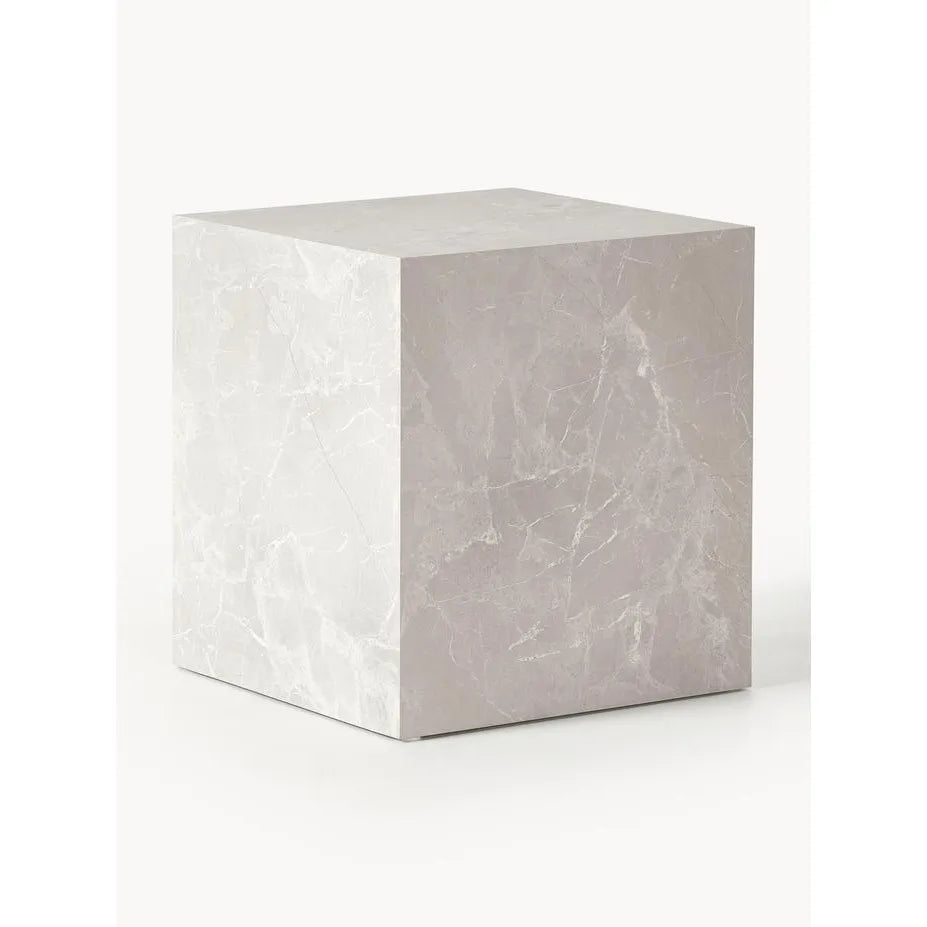 Lesley Mermer Görünümlü Yan Sehpa, Çok Amaçlı - InNature Home - Bej-Oturma Odası > Sehpa > Yan Sehpa-INNATURE-NowShopFun