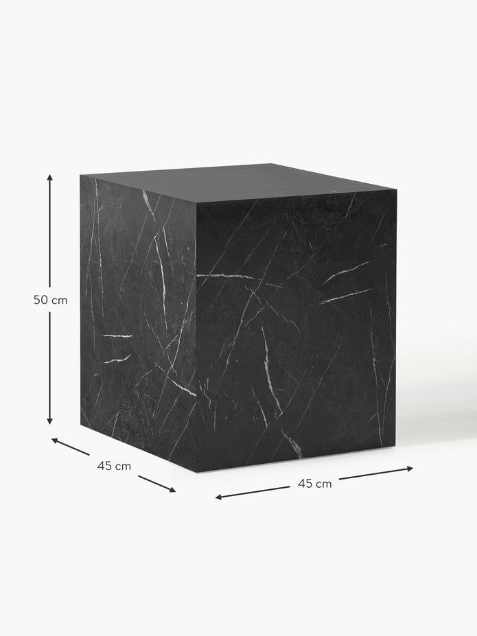 Lesley Mermer Görünümlü Yan Sehpa, Çok Amaçlı - InNature Home - Siyah-Oturma Odası > Sehpa > Yan Sehpa-INNATURE-NowShopFun