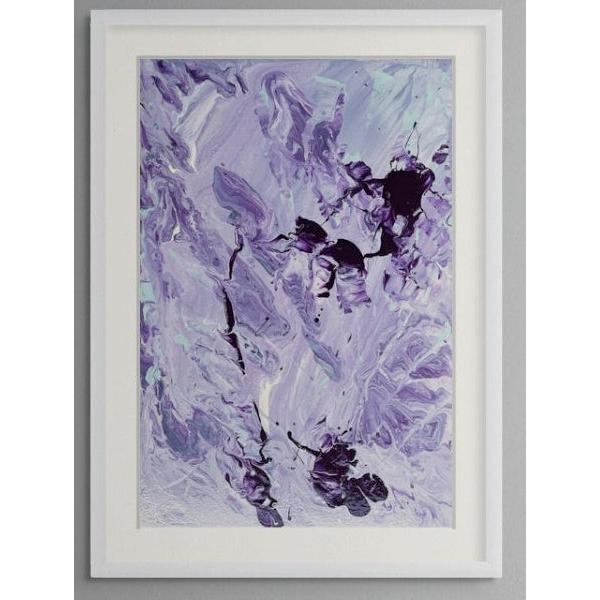 Leyla 2 Soyut El Yapımı Tablo – Beyaz Çerçeveli, Paspartülü | 31×41 Cm