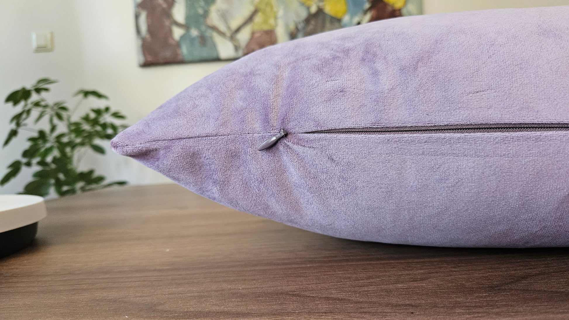 Lila Rengi Kırlent Kılıfı - Yumuşak Mat Kadife