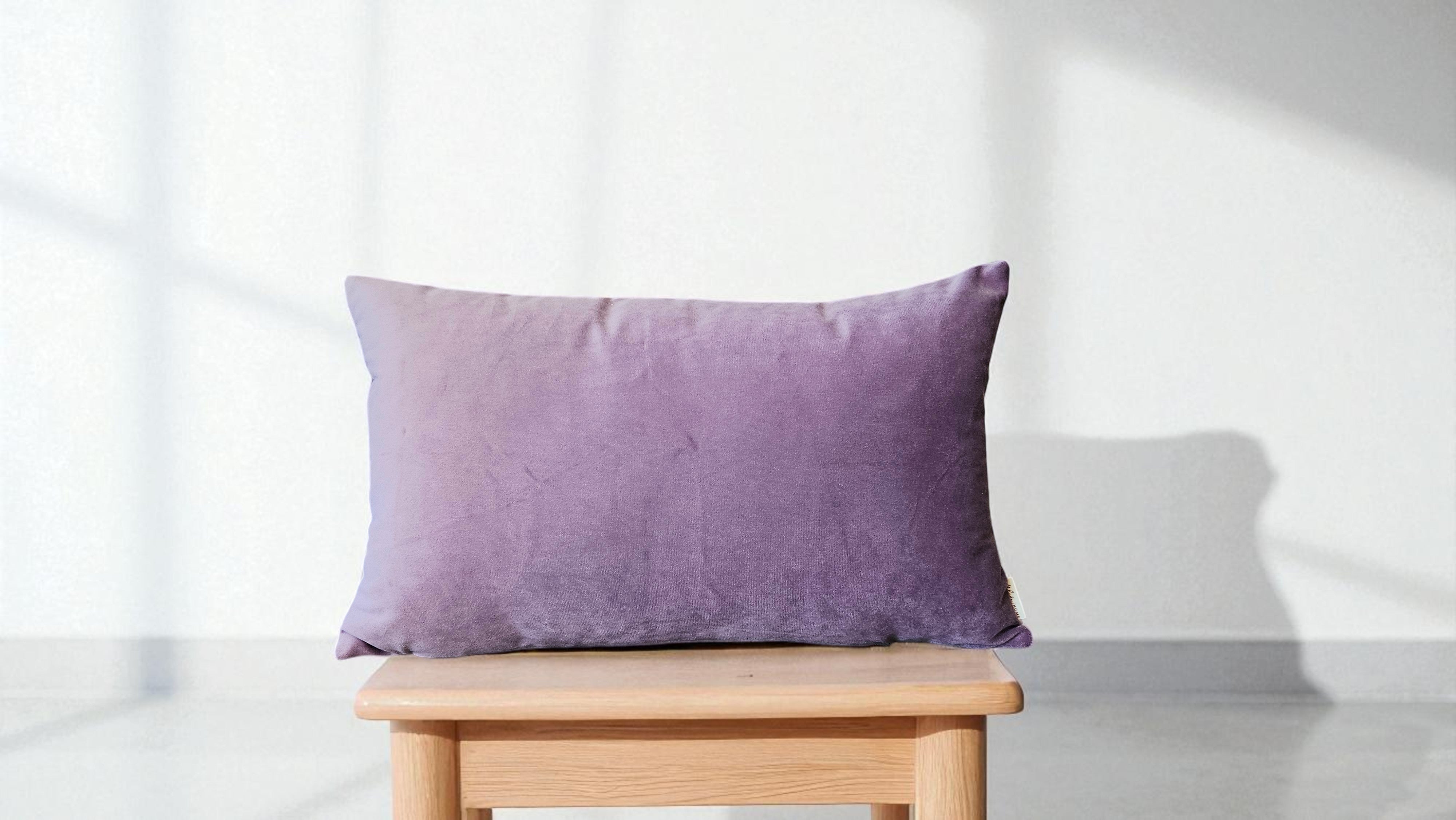 Lila Rengi Kırlent Kılıfı - Yumuşak Mat Kadife