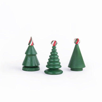 Lımıted Edıtıon Ahşap Mini Yılbaşı Ağacı Seti-Dekoratif Ürün-ANANAS DESIGN + CRAFTS-Yeşil-NowShopFun
