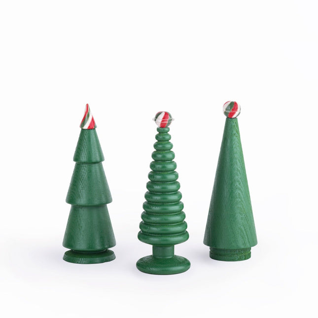 Lımıted Edıtıon Mıdı Ahşap Yılbaşı Ağaç Seti-Dekoratif Ürün-ANANAS DESIGN + CRAFTS-Yeşil-NowShopFun