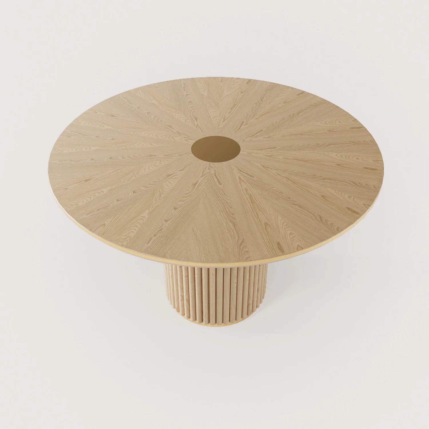 Lineare Meşe Ahşap Yuvarlak Yemek Masası