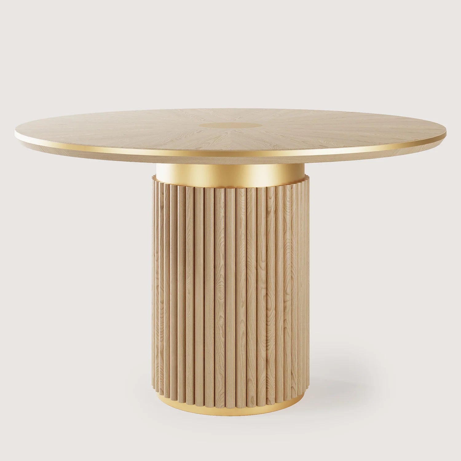 Lineare Meşe Ahşap Yuvarlak Yemek Masası