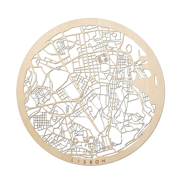 Lisbon Ahşap Şehir Haritası-Duvar Aksesuarı-ODA.products-NowShopFun