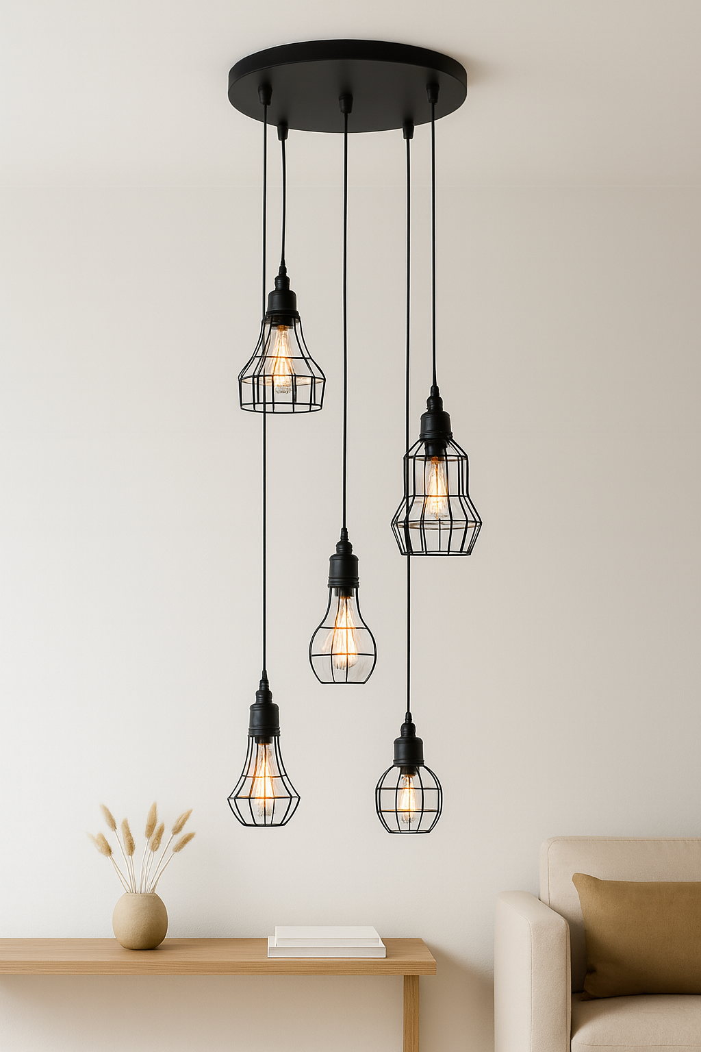 Loft Grid 5'li Sarkıt Avize-Tavan Aydınlatması-livingstore-NowShopFun