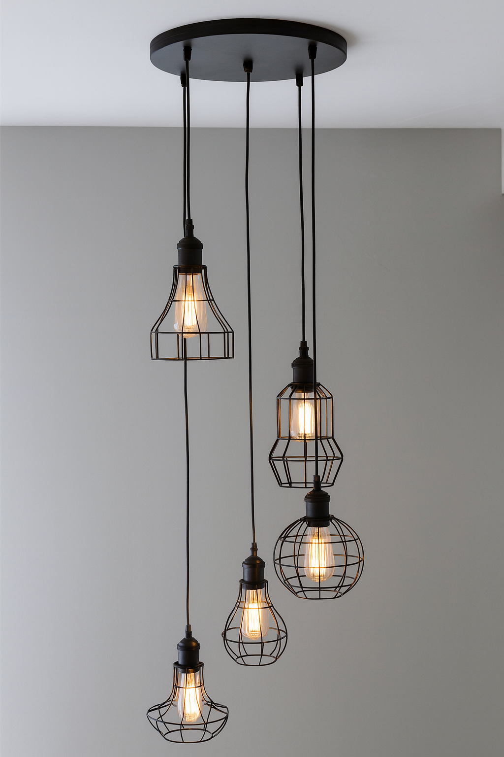 Loft Grid 5'li Sarkıt Avize-Tavan Aydınlatması-livingstore-NowShopFun